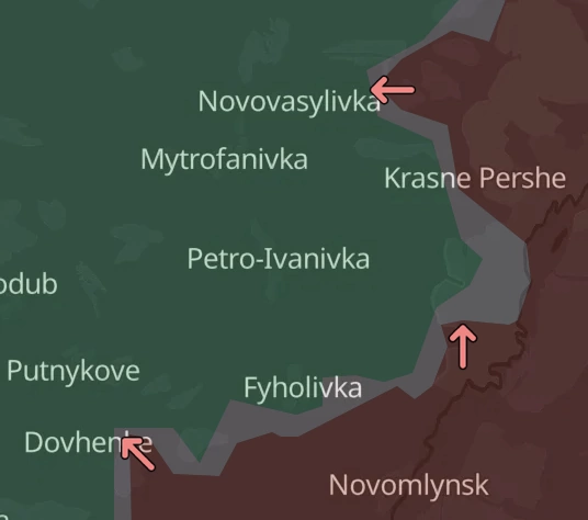 Russian advances near Krasne Pershe / Source: DeepState 